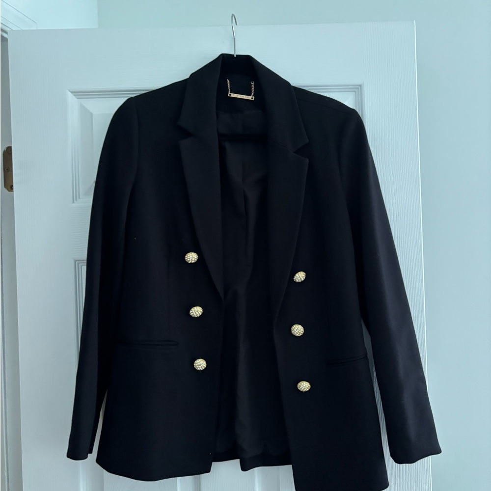 T Tahari Black Blazer with Gold Accents